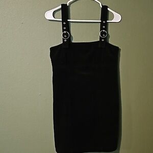 Forever 21 Black Corduroy Overall Dress Size Medium